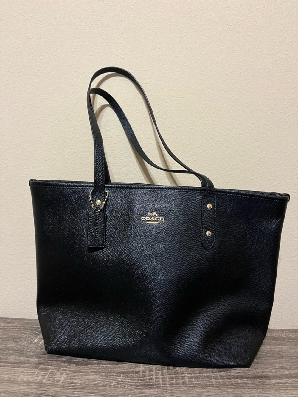 Coach City Black Leather Tote Bag